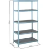 en solde 5 Etageres 250kg P/etagere+clips Bois Acier Galva STILKER – 09063 5