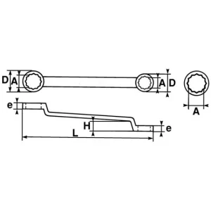 pas cher CLE POLYGONALE CONTRE-COUDEE 12X14 MM SAM OUTILLAGE – 10512X14 6