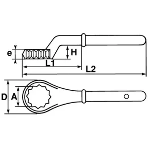 CLE POLYGONALE CONTRE-COUDEE GROS EFFORT 24 MM SAM OUTILLAGE – 10924 prix abordable 6