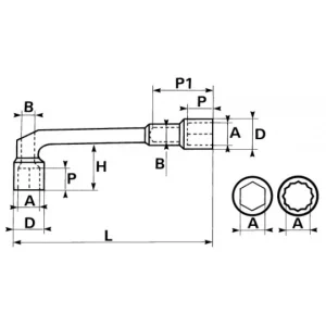 achetez CLÉS À PIPE SAM OUTILLAGE DÉBOUCHÉES SATINÉES 6X12 PANS EN MM – 93-29 6